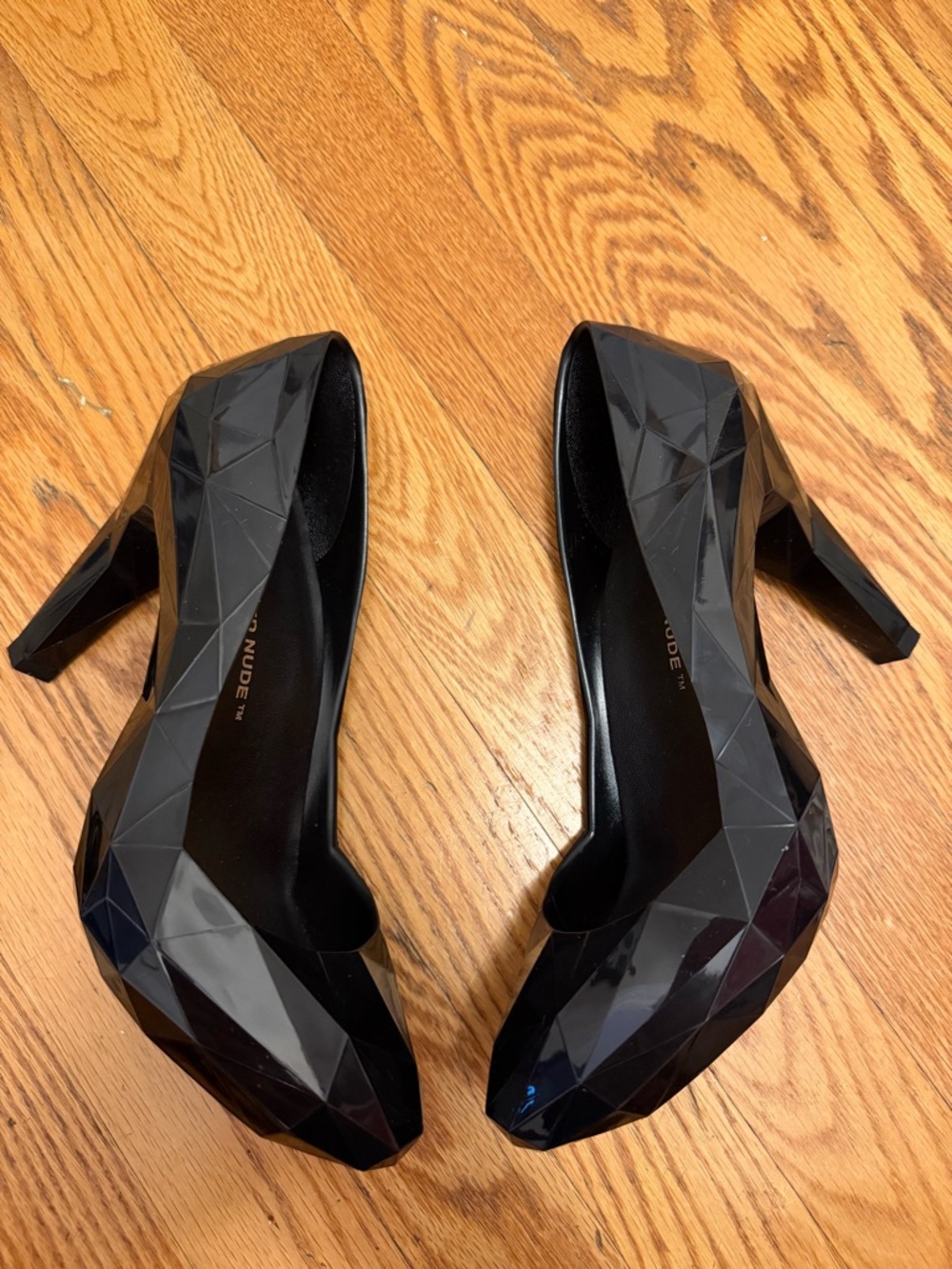 United Nude Lo Res Pumps - Black Faceted Mary Jane Heels - Size 38 - Never Worn